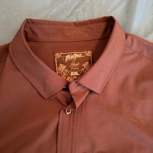 Retro Rofle Men's Casual Burgundy Shirt
